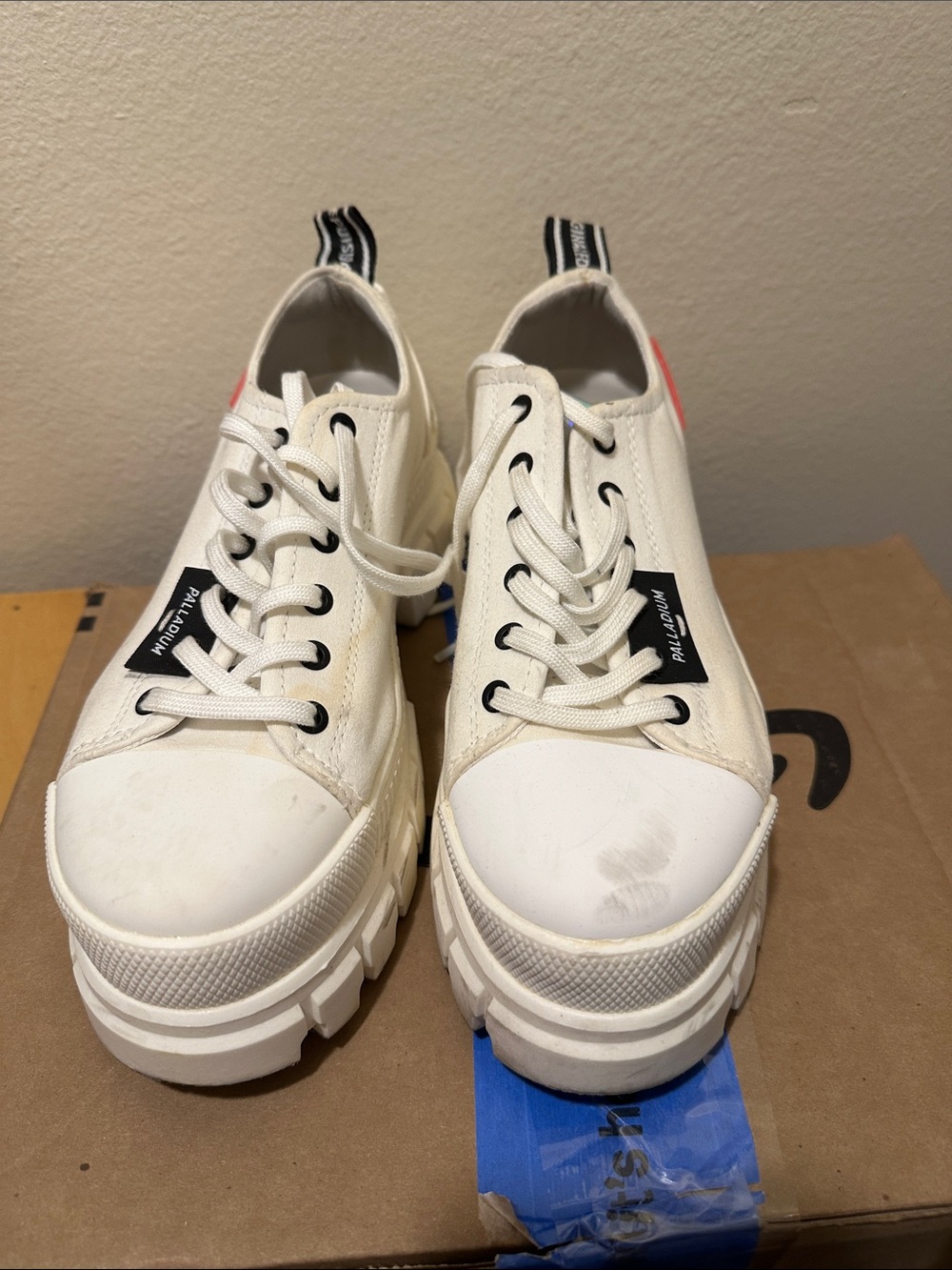 Palladium Revolt White Platform Low-Top Sneakers